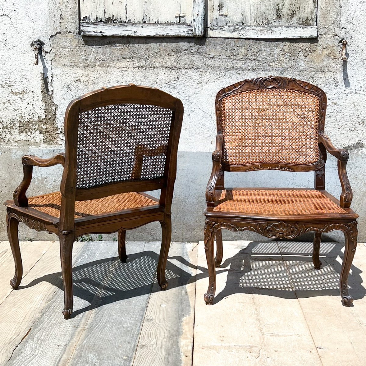 Pair Of Regency Style Caned Armchairs-photo-3