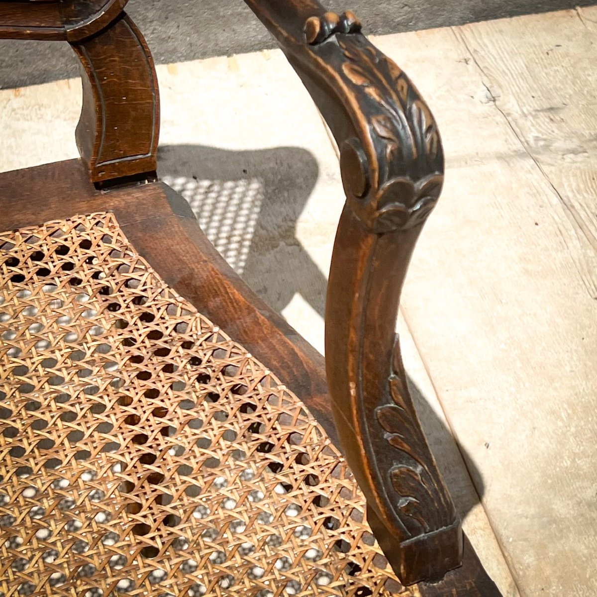 Pair Of Regency Style Caned Armchairs-photo-5