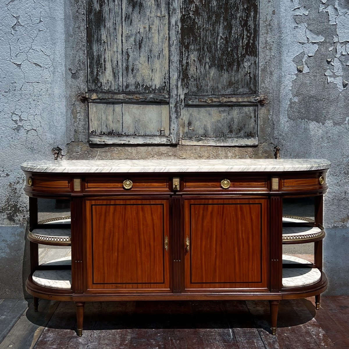 Mahogany And Marble Ceremonial Buffet-photo-3