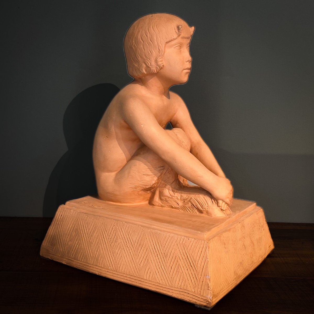  Jeune Faune Céramique Signée Paul Silvestre
