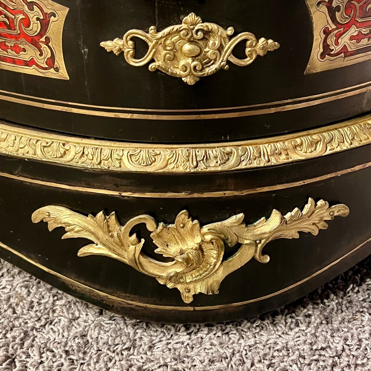Meuble D’appui Marqueterie Boule  Décor Laiton  Bronze écaille Napoléon III-photo-4