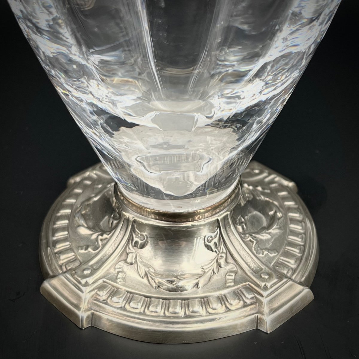 Pair Of Sterling Silver And Crystal Ewers Tétard  Frères Paris-photo-3