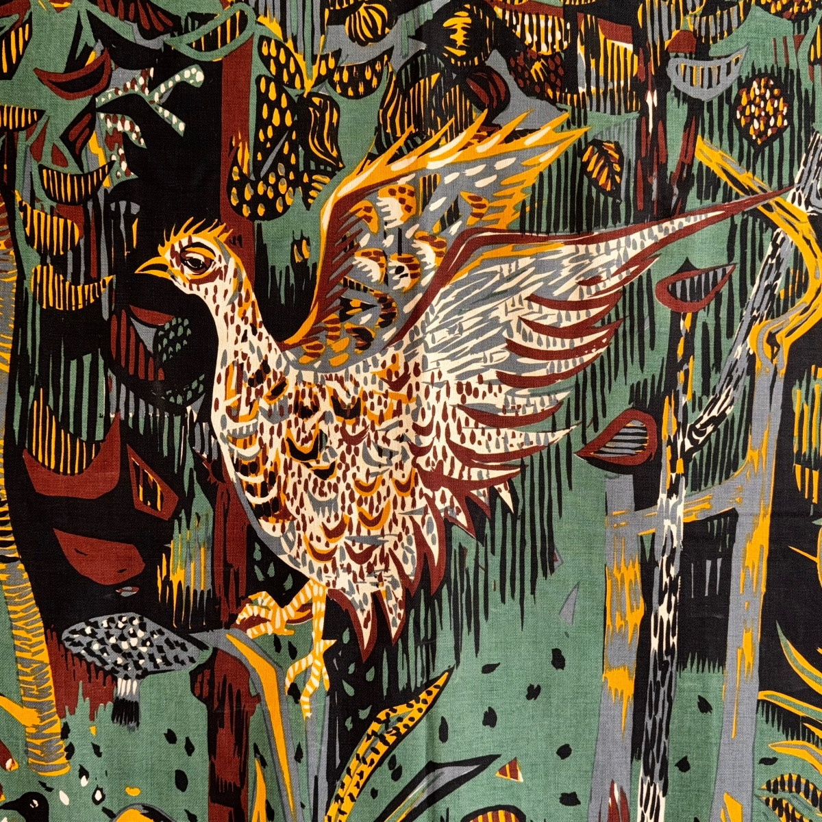 Undergrowth Signed André Minaux Nr 35/200 Braun Edition Printed Canvas In “tapestry” Style-photo-2