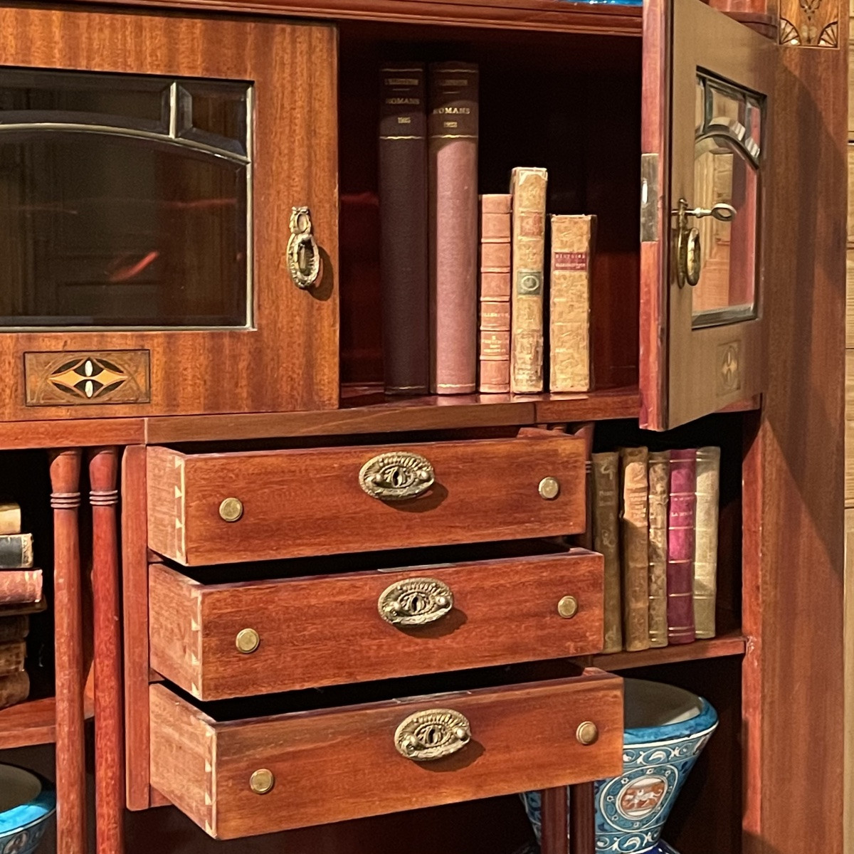 Bibliothèque Cabinet D’inspiration Biedermeier XIX ème -photo-2
