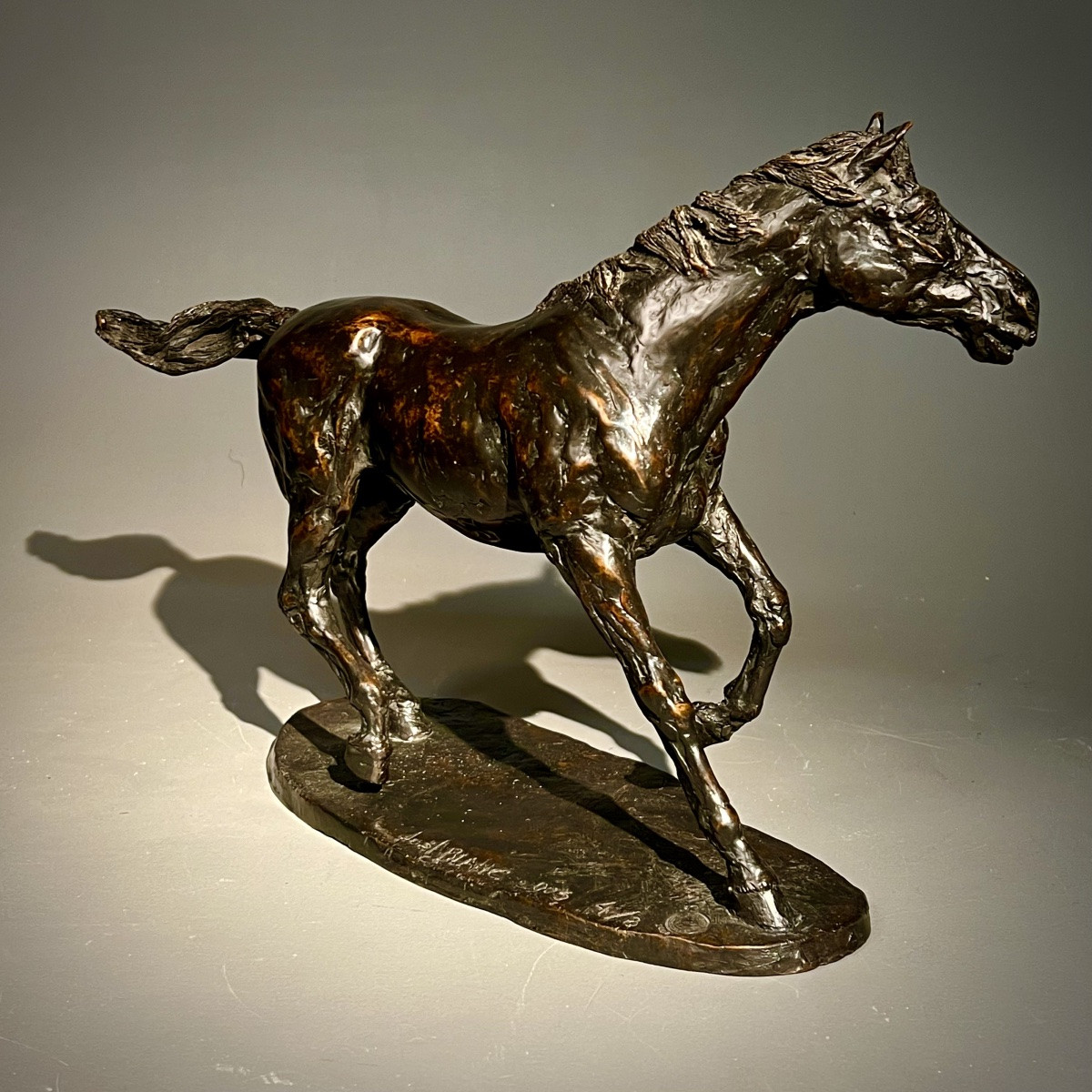 Bronze Horse Signed Joel Blanc -photo-3