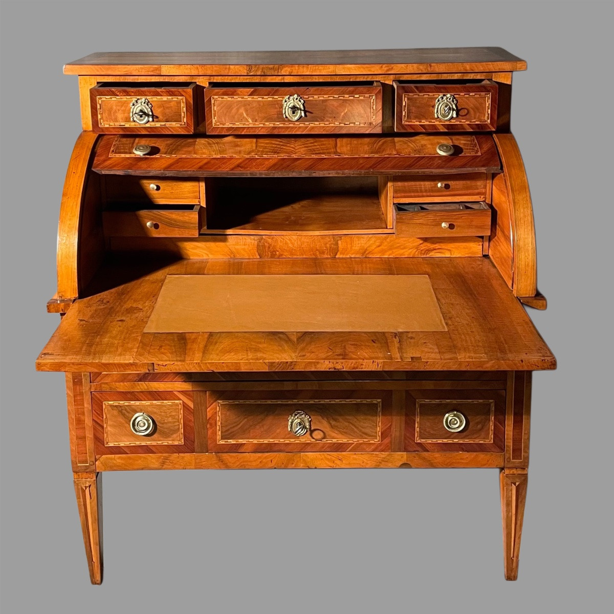 18th Century Marquetry Cylinder Secretary Desk -photo-7