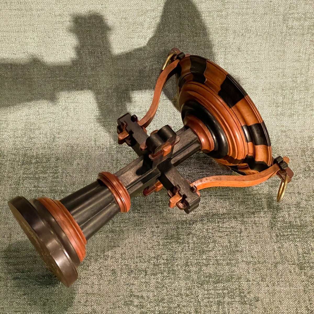 Two Turned Wooden Display Stands, Pieces From The Journeyman's Or Master's Level. -photo-3
