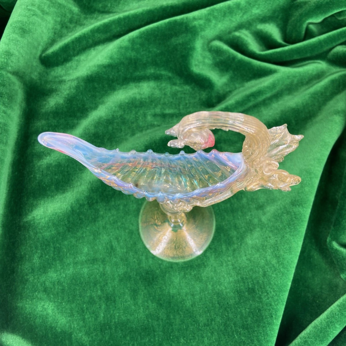 Calice en verre de Murano forme cygne des ateliers SALVIATI de Venise époque 19ème-photo-4