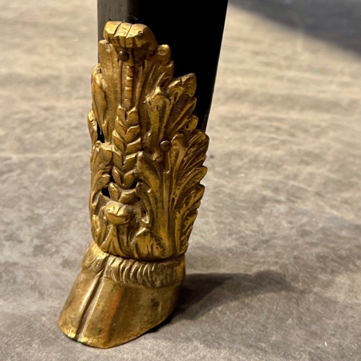 Flat Desk With 3 Drawers, 18th Century, Black Lacquered Wood-photo-4