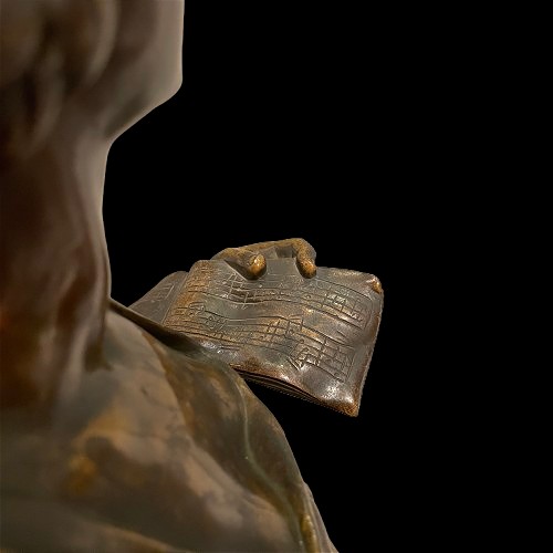 Sculpture By Louis-ernest Barrias "the Music Lesson".-photo-3