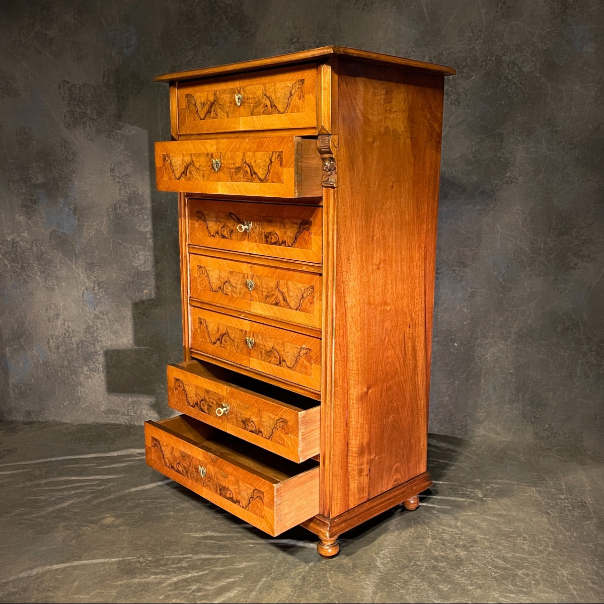 Semainier en Noyer, 19ème siècle.-photo-4