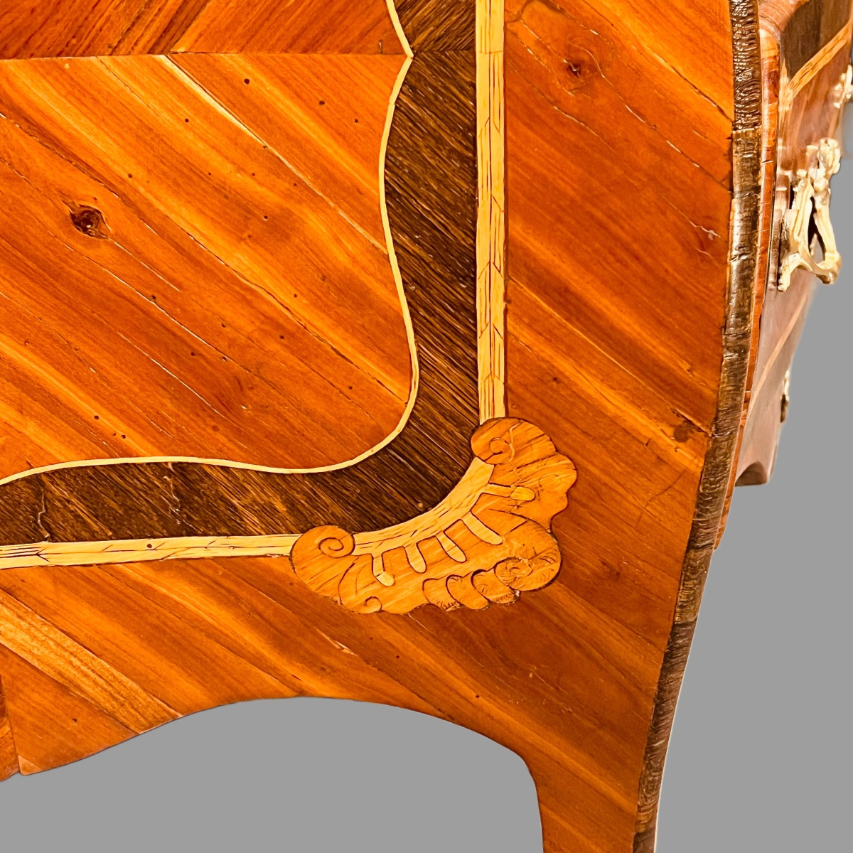 Chest Of Drawers Inlaid On 3 Sides 18th Century-photo-1