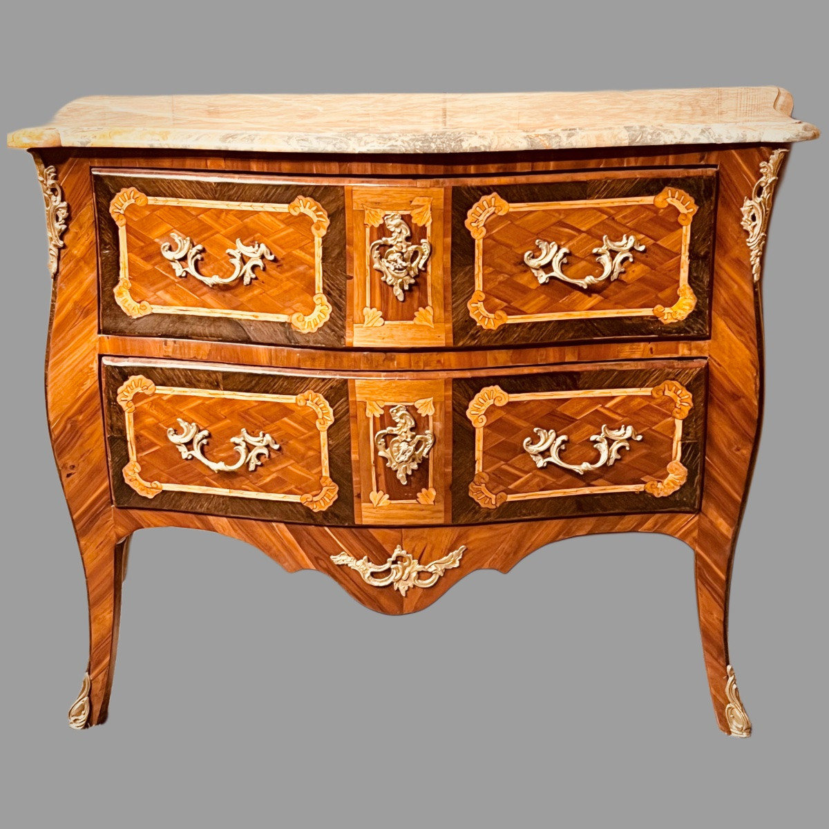 Chest Of Drawers Inlaid On 3 Sides 18th Century-photo-6