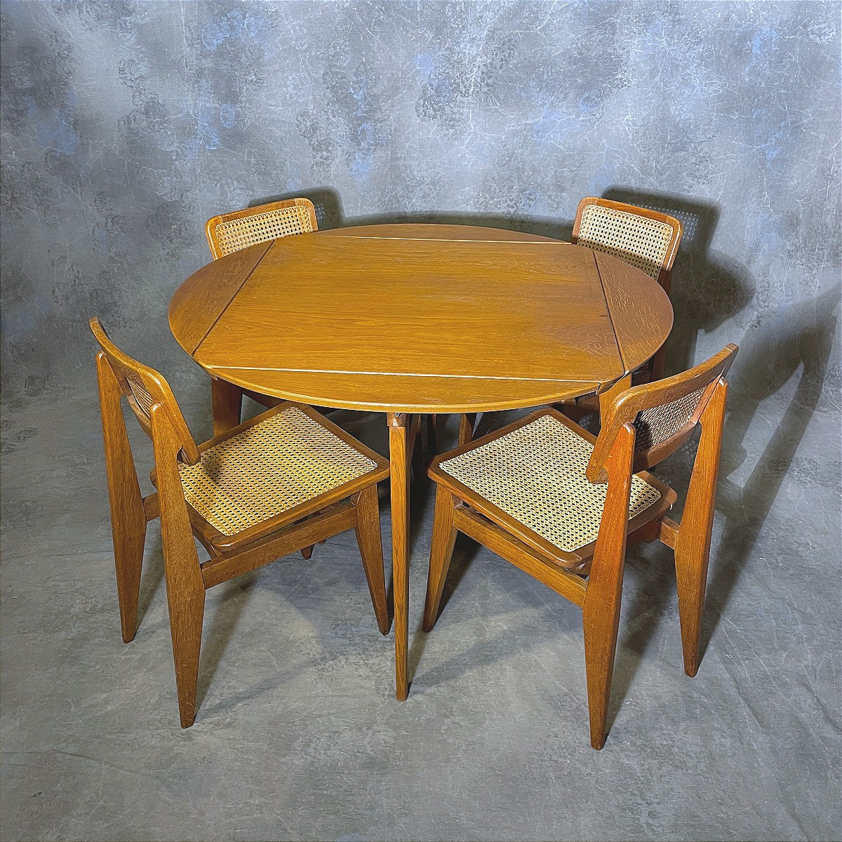 Marcel Gascoin "marguerite" Table And Chairs Set.-photo-2