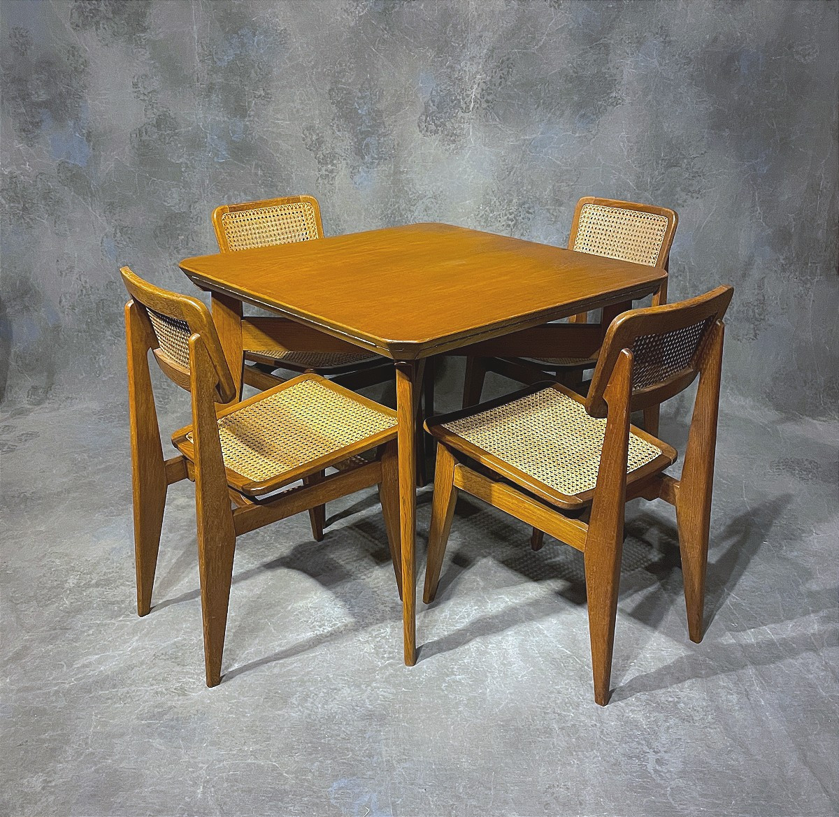 Marcel Gascoin "marguerite" Table And Chairs Set.