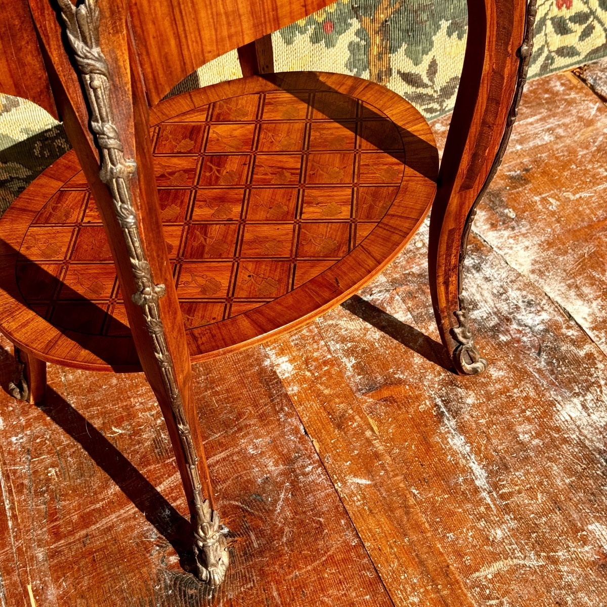 Pedestal Table Lounge Table Inlaid Bedside Table-photo-1