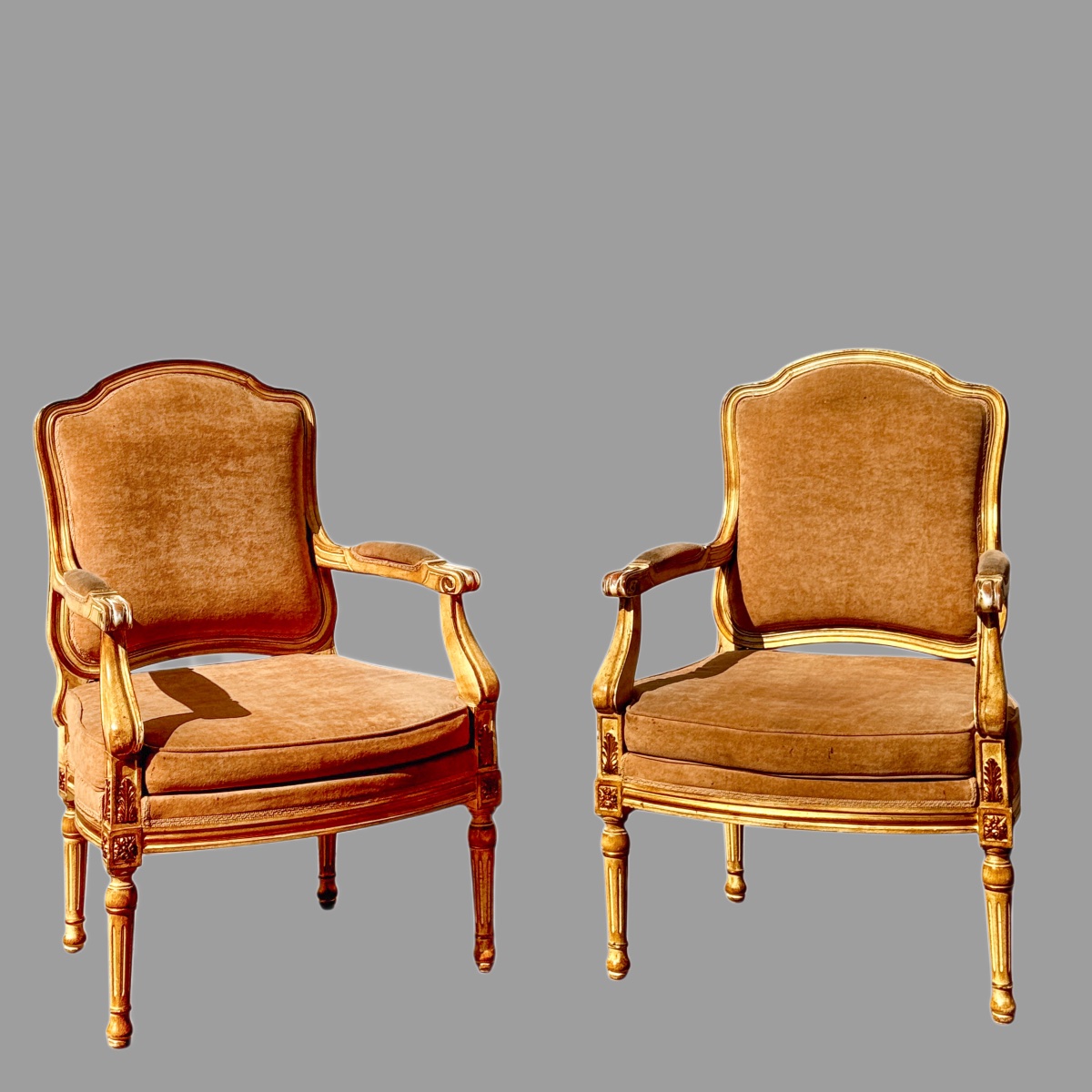Pair Of Louis XVI Style Transitional Armchairs-photo-4