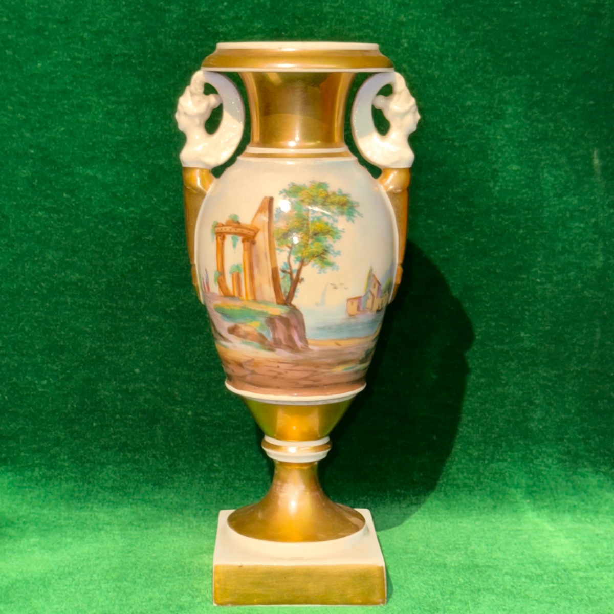 Vase With Italian Landscapes Porcelain From Paris - 19th C-photo-2