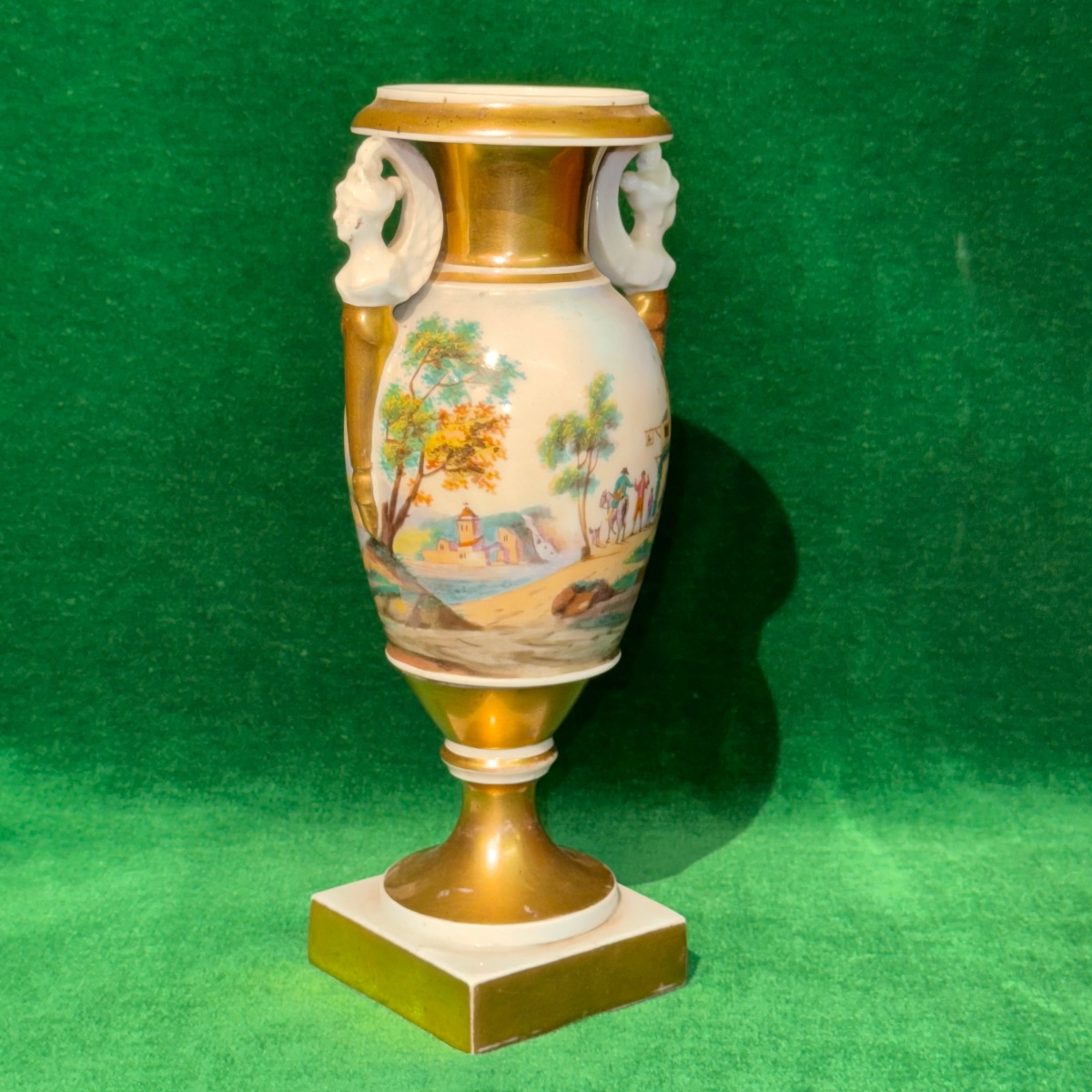 Vase With Italian Landscapes Porcelain From Paris - 19th C-photo-3