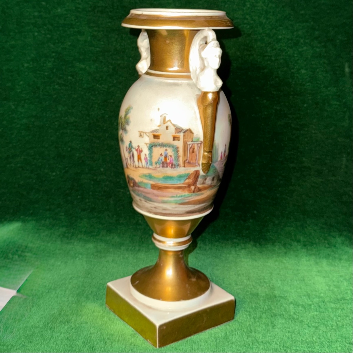 Vase With Italian Landscapes Porcelain From Paris - 19th C-photo-1