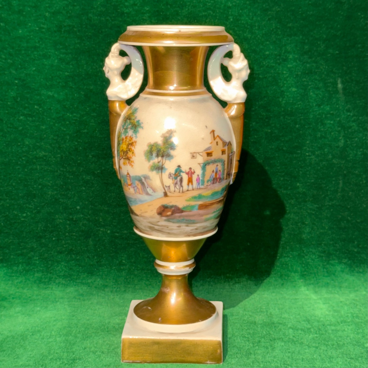 Vase With Italian Landscapes Porcelain From Paris - 19th C