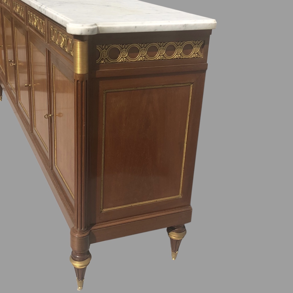 Grand buffet style Louis XVI plateau marbre Carrare-photo-2