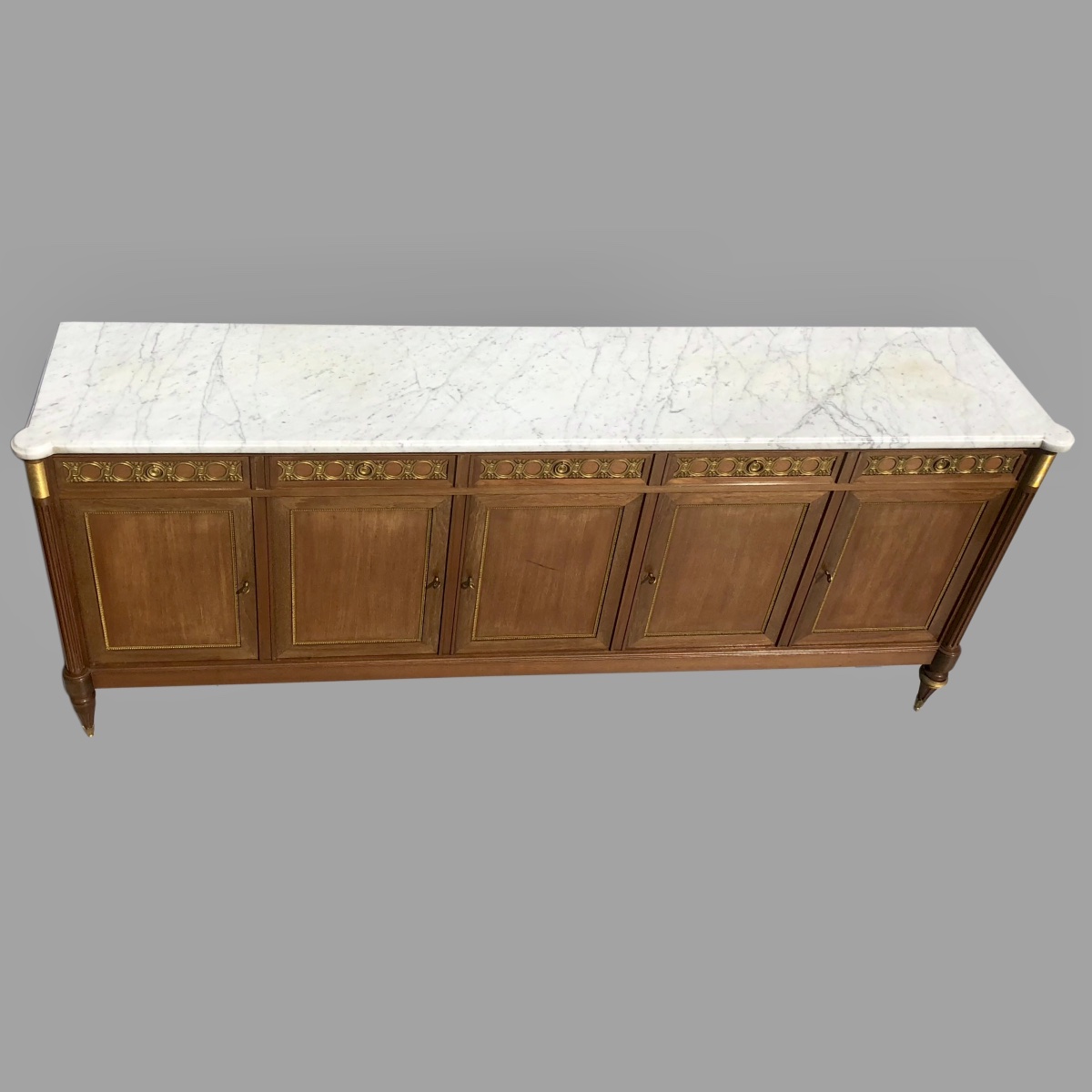 Grand buffet style Louis XVI plateau marbre Carrare-photo-3