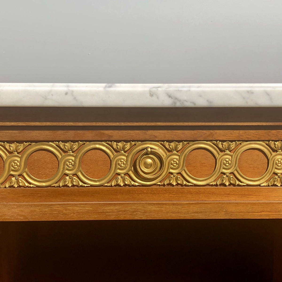 Grand buffet style Louis XVI plateau marbre Carrare-photo-3
