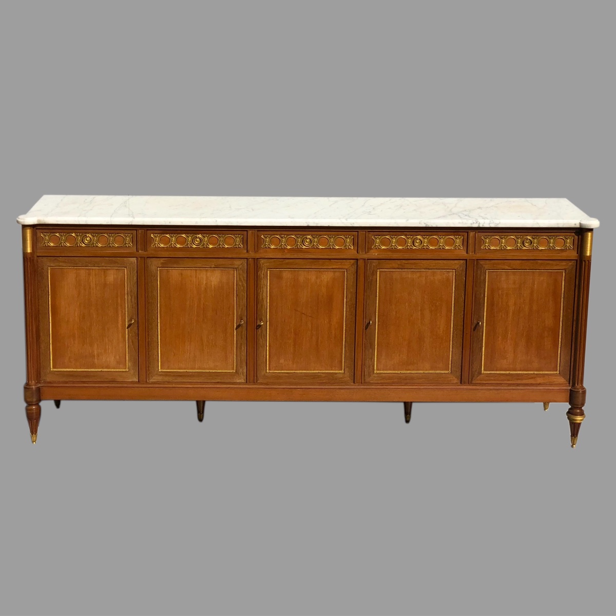 Grand buffet style Louis XVI plateau marbre Carrare