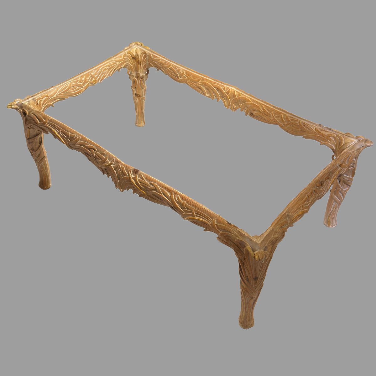 Vintage Carved Wood Coffee Table By Chelini, Italy-photo-2