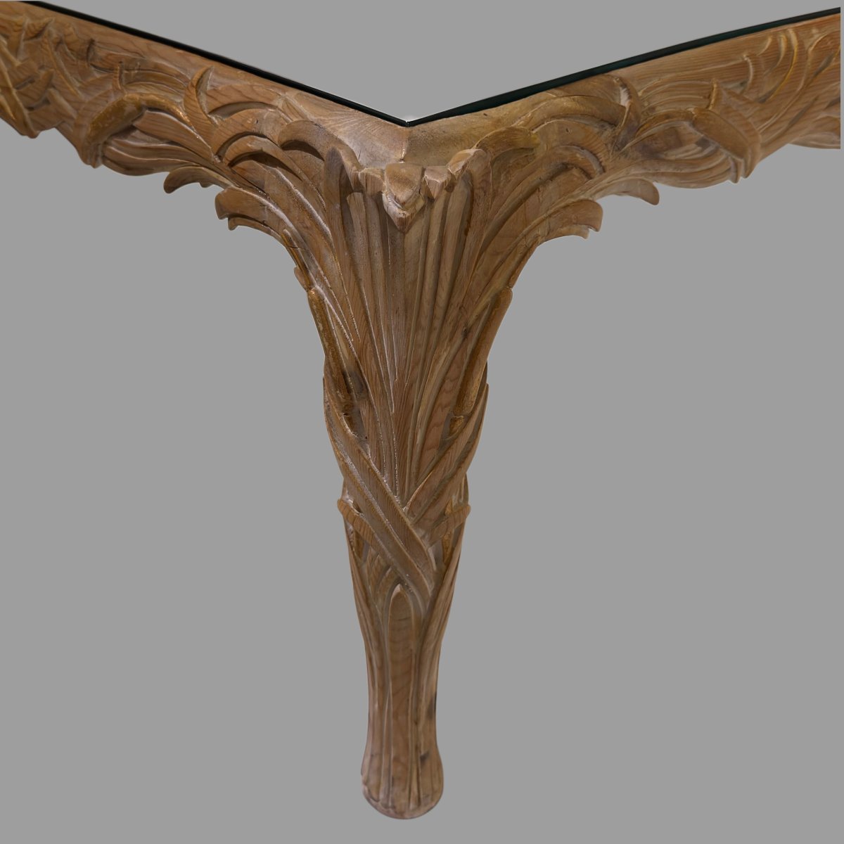 Vintage Carved Wood Coffee Table By Chelini, Italy-photo-3