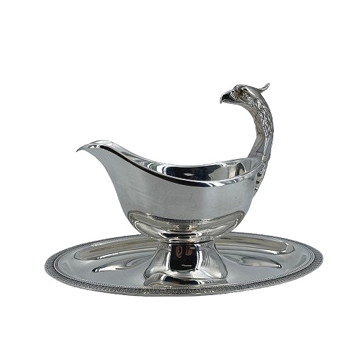 Saucière Maison Christofle modèle Malmaison en métal argenté-photo-2