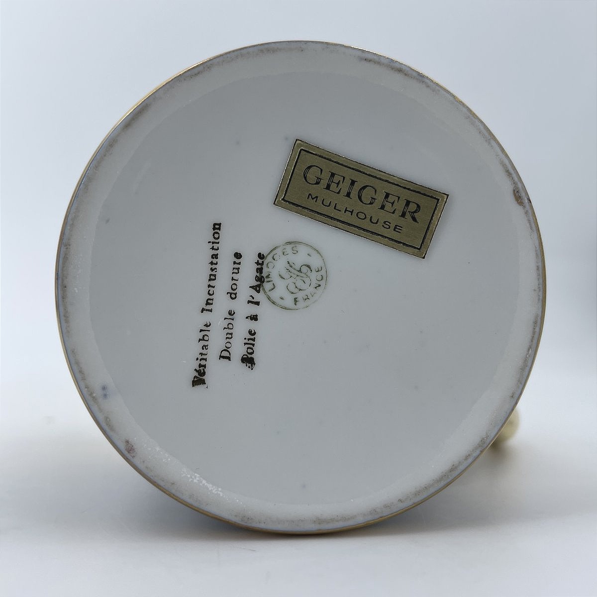 Service à café et bonbonnière de la maison Limoges bleu et incrustation or-photo-7