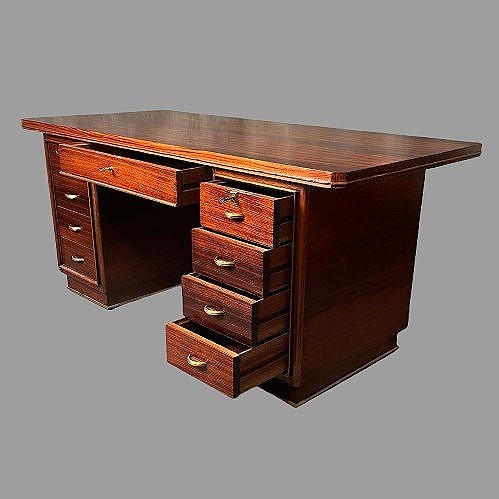 Vintage Art Deco Desk Made Of Rosewood-photo-4
