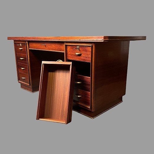 Vintage Art Deco Desk Made Of Rosewood-photo-1