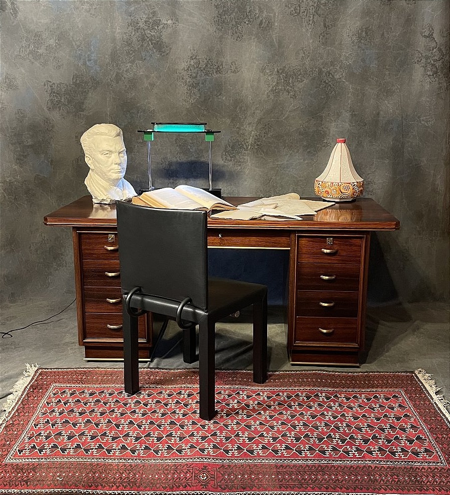 Vintage Art Deco Desk Made Of Rosewood-photo-4