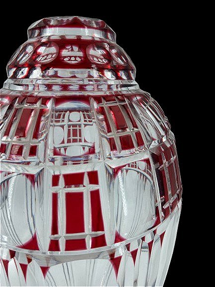 Art Deco-era Crystal Vase From Maison St Louis-photo-2