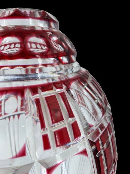 Art Deco-era Crystal Vase From Maison St Louis-photo-3