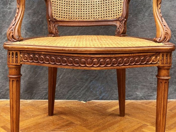 Carved Armchair 19th Canne-photo-5