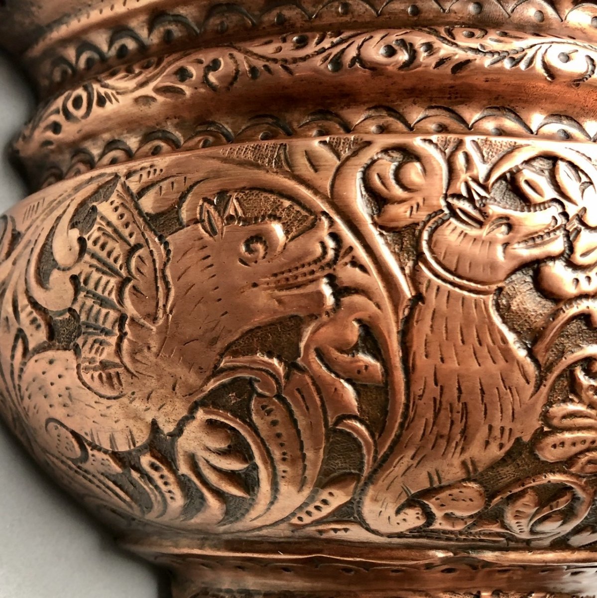 Copper Decor Of Wolves And Dragons-photo-2