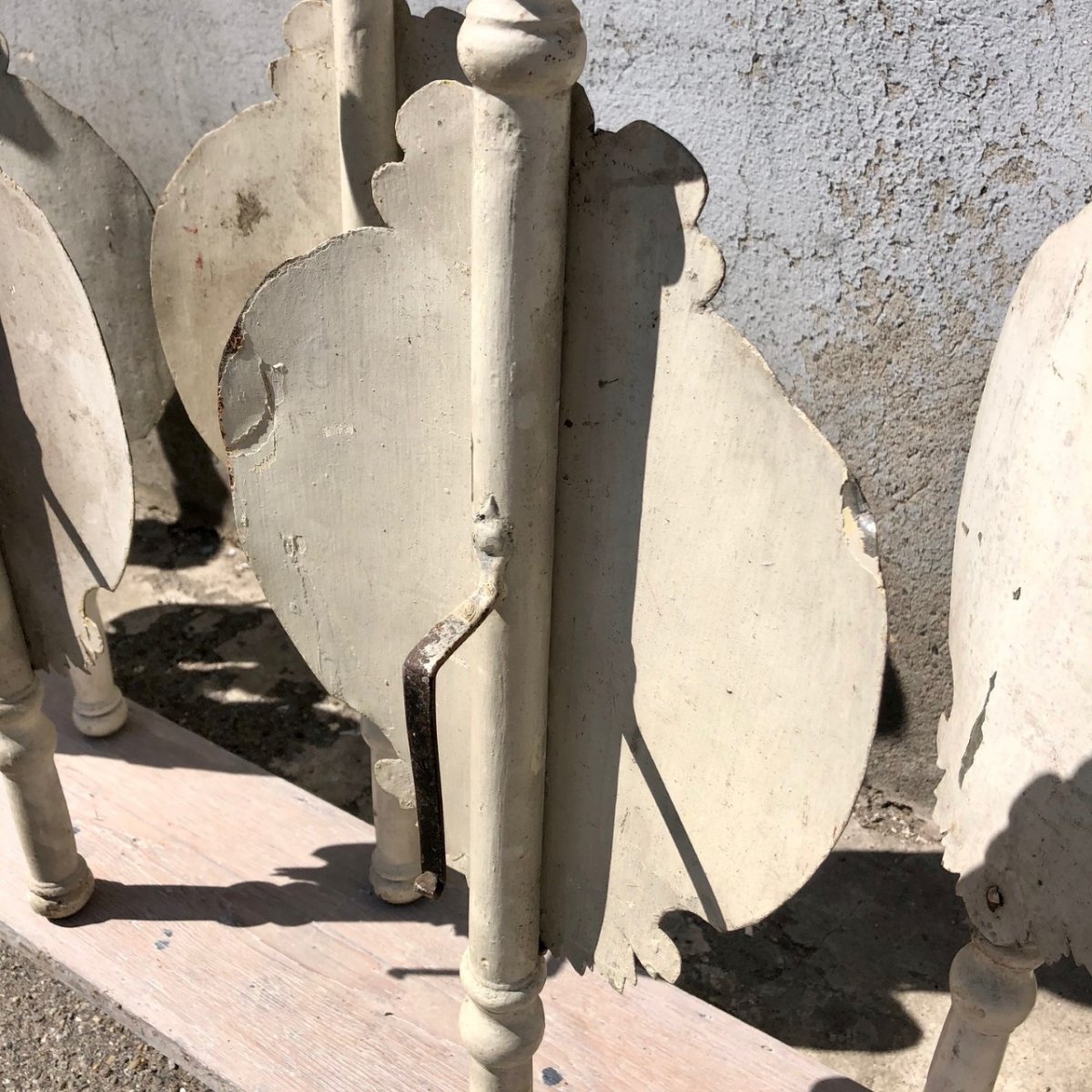 16 18th Procession Candlesticks In Metal And Painted Wood-photo-2