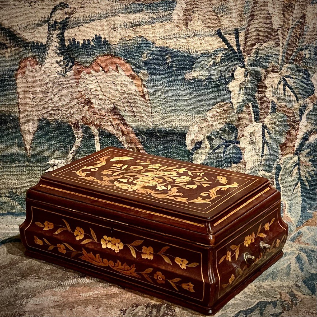 Coffret de voyage marqueté Hollandais 18ème