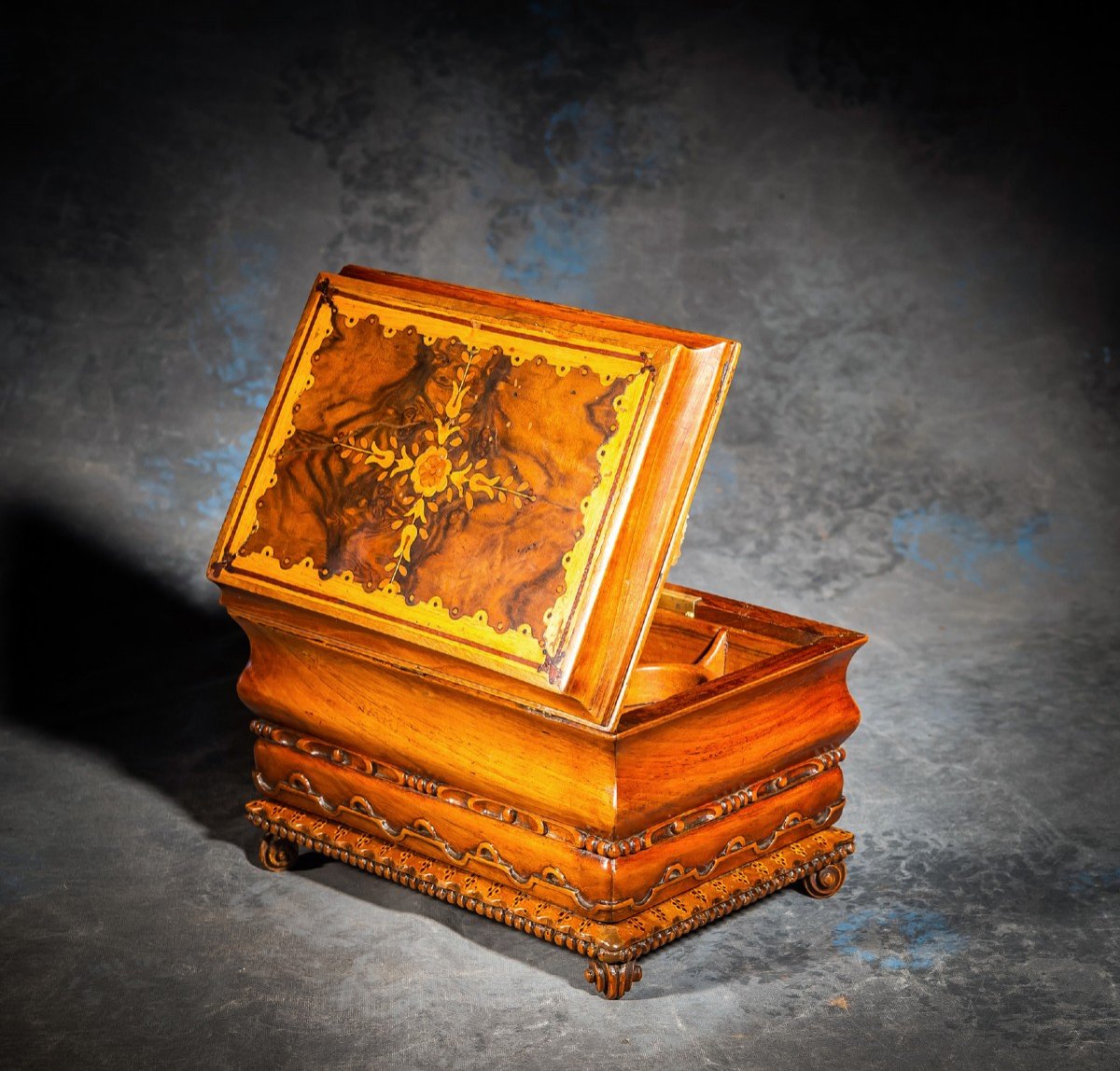 19th Century Inlaid Jewelry Box Cabinet-photo-2