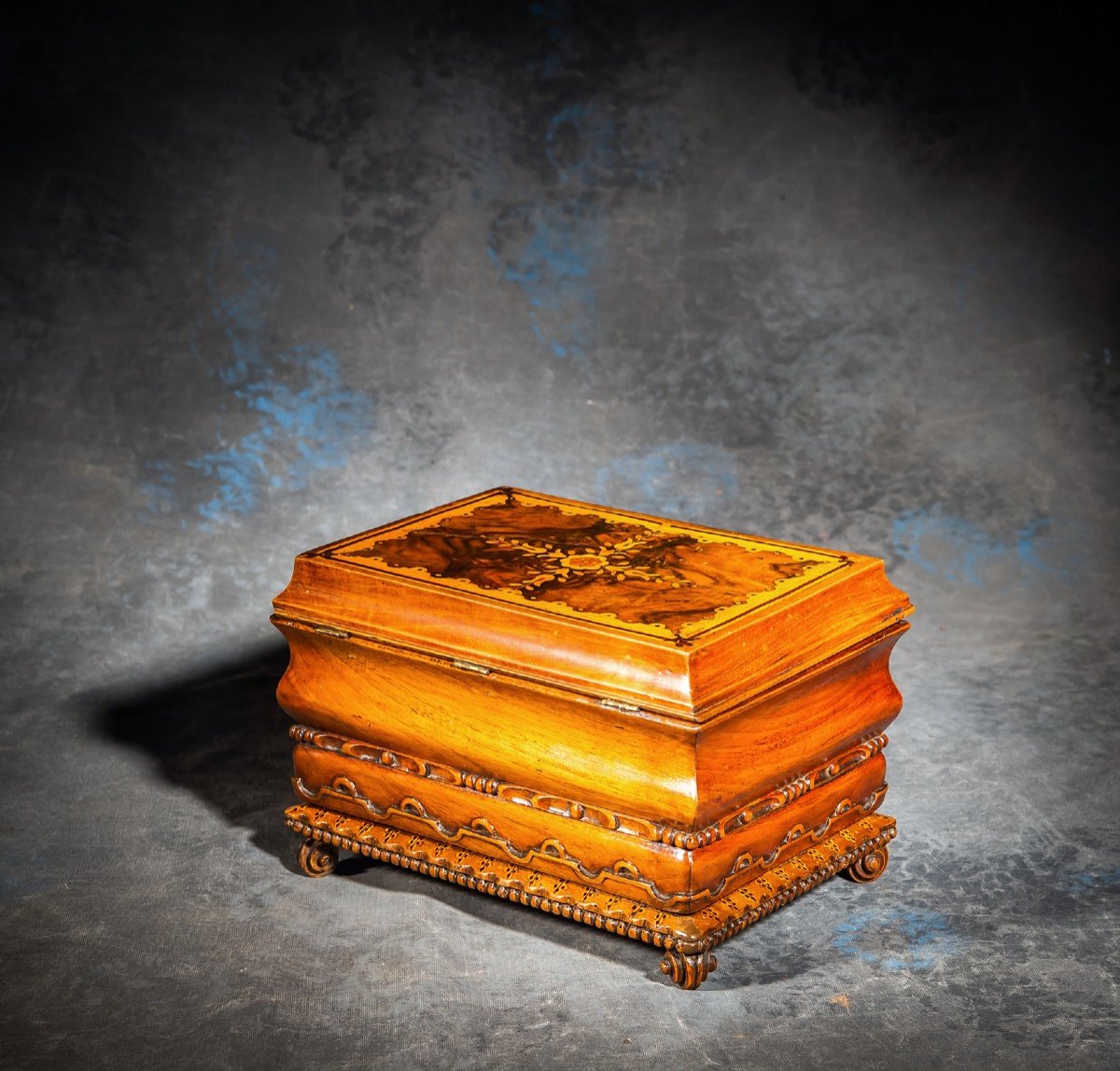 19th Century Inlaid Jewelry Box Cabinet-photo-4
