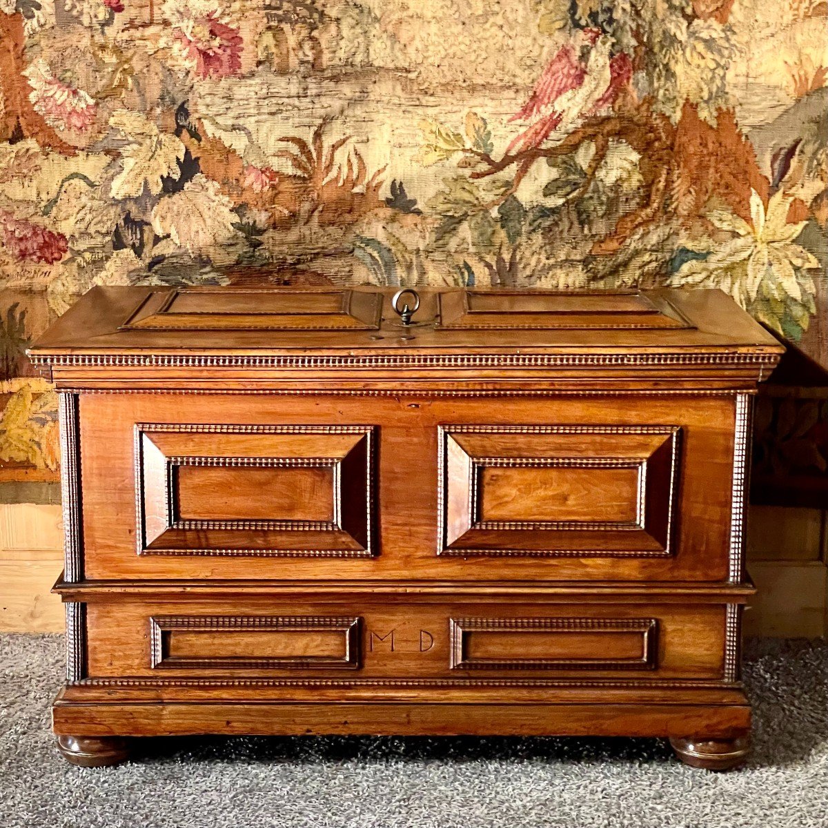 Alsatian Chest In Late 17th Century Walnut