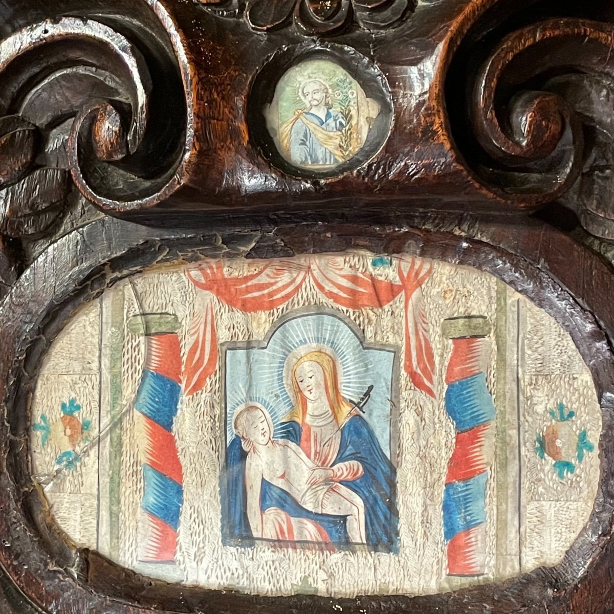Reliquaire 4 Têtes d’Anges dédié Ste Colette , St Janvier, St Romuald St Gervais -photo-2
