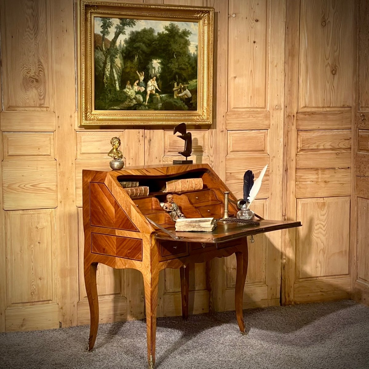 Small Inlaid Donkey Bone Secretary-photo-6