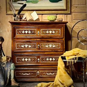 18th Century Walnut Inlaid Italian Commode With Secret