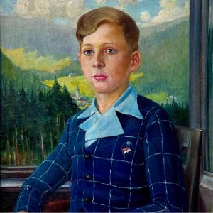 Jeune Garçon En Costume Signé Albert Morhain 