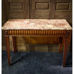Console Hunting Table 18th Walnut And Marble